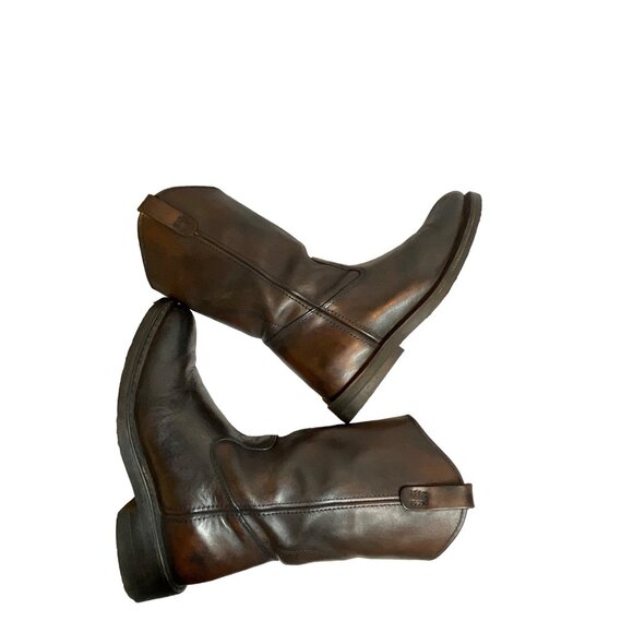 Vtg. Mason Boot Brown Leather Cowboy Boots Rugged Western Style Mens Sz 8.5 D - Picture 5 of 9